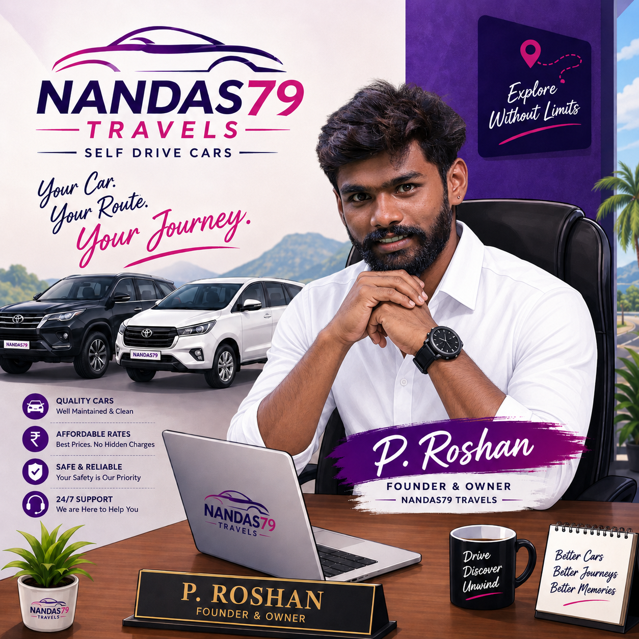 P. Roshan - Founder of NandasTravels